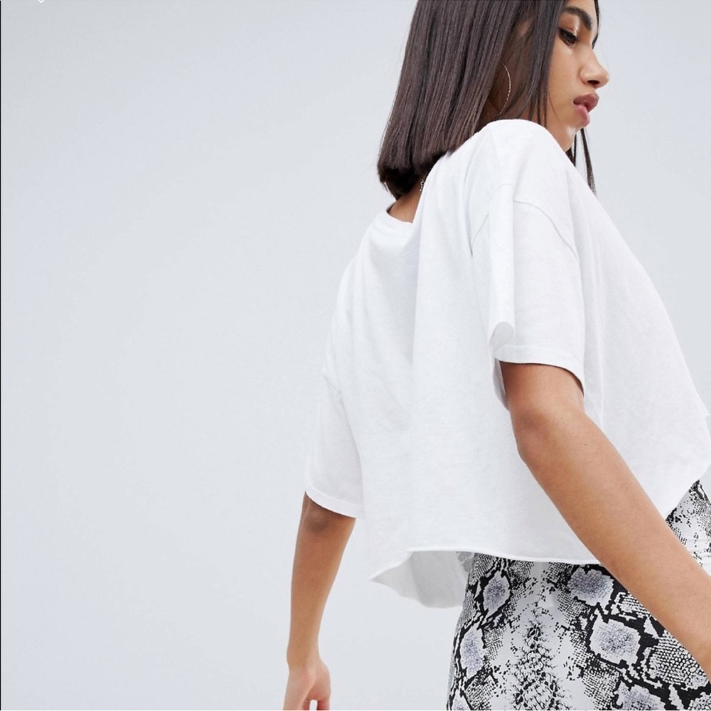 ASOS White Cropped Boxy Tee - Picture 10 of 10